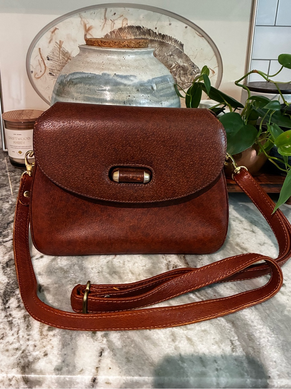 1970’s Authentic Gucci Leather Bag! Crossbody or shoulder.